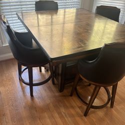 Bayshore Extendable 9 Piece Counter Height Dining Set In Good Condition 