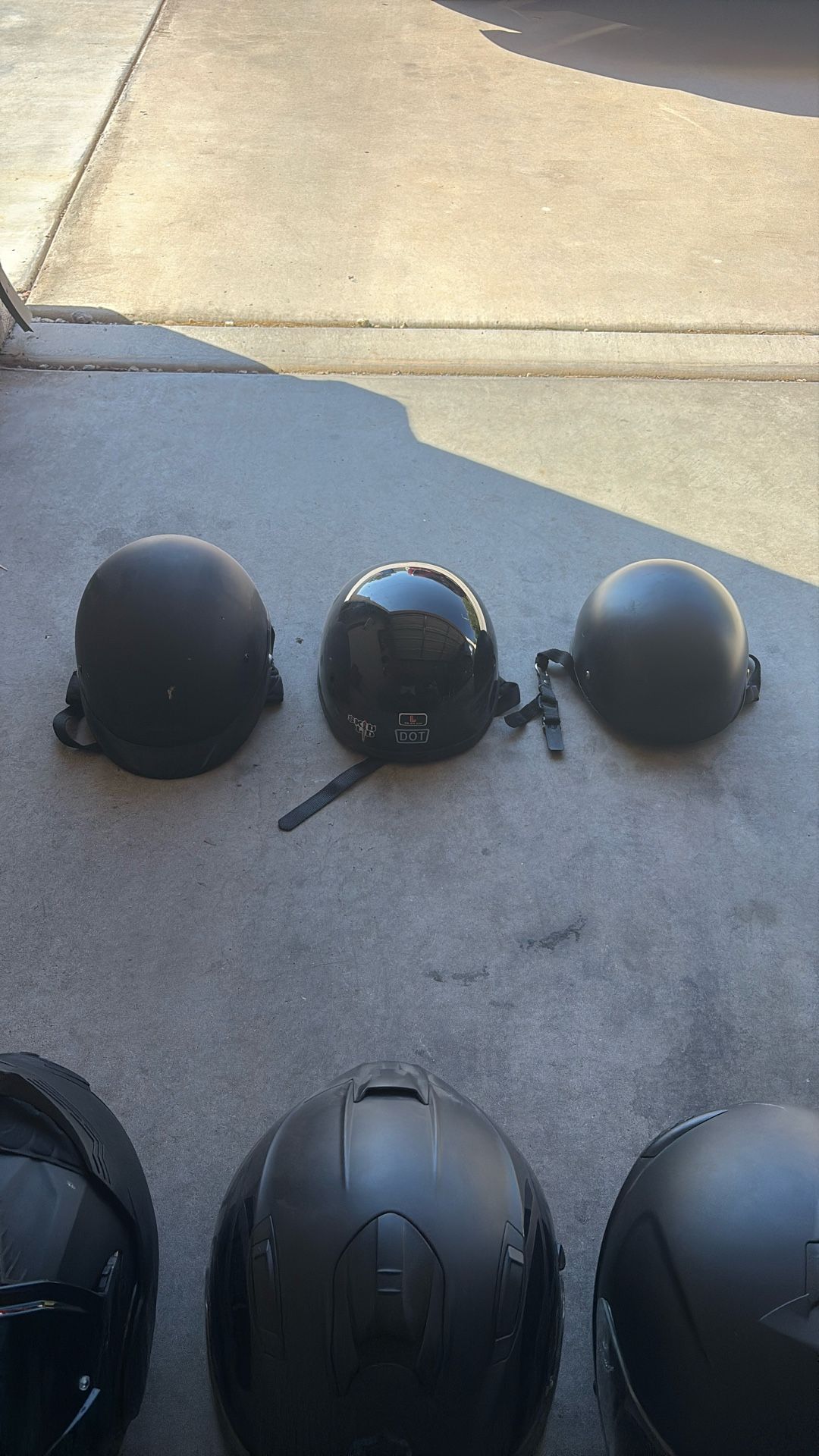 3 Half Motorcycle Helmet All Large $25 Each