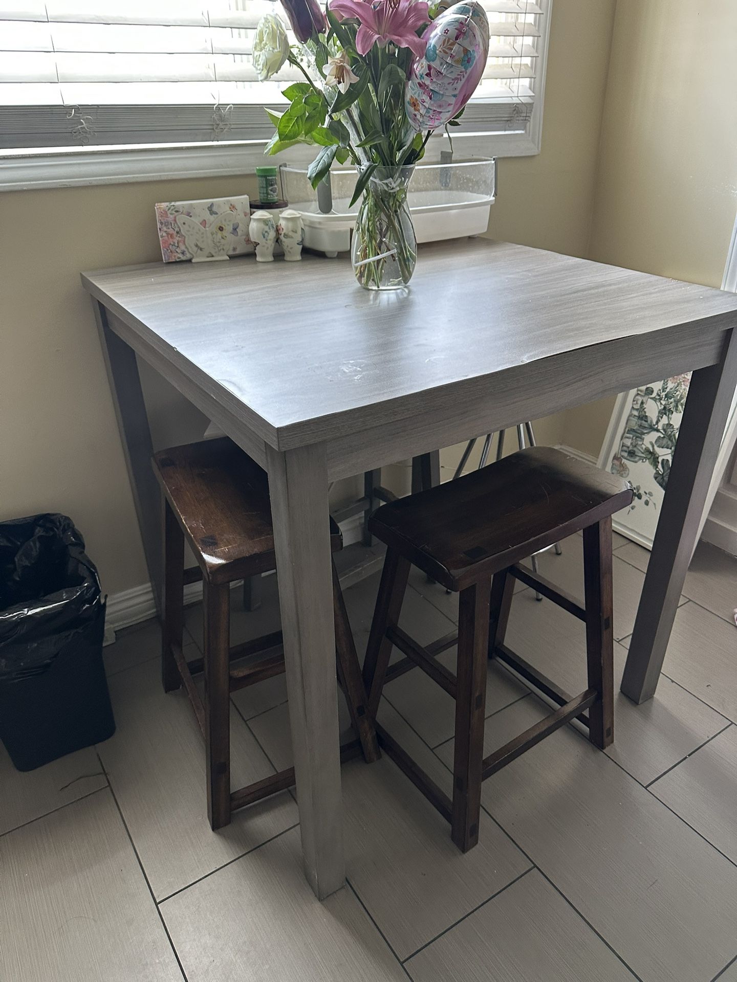 Square High Table With Stools