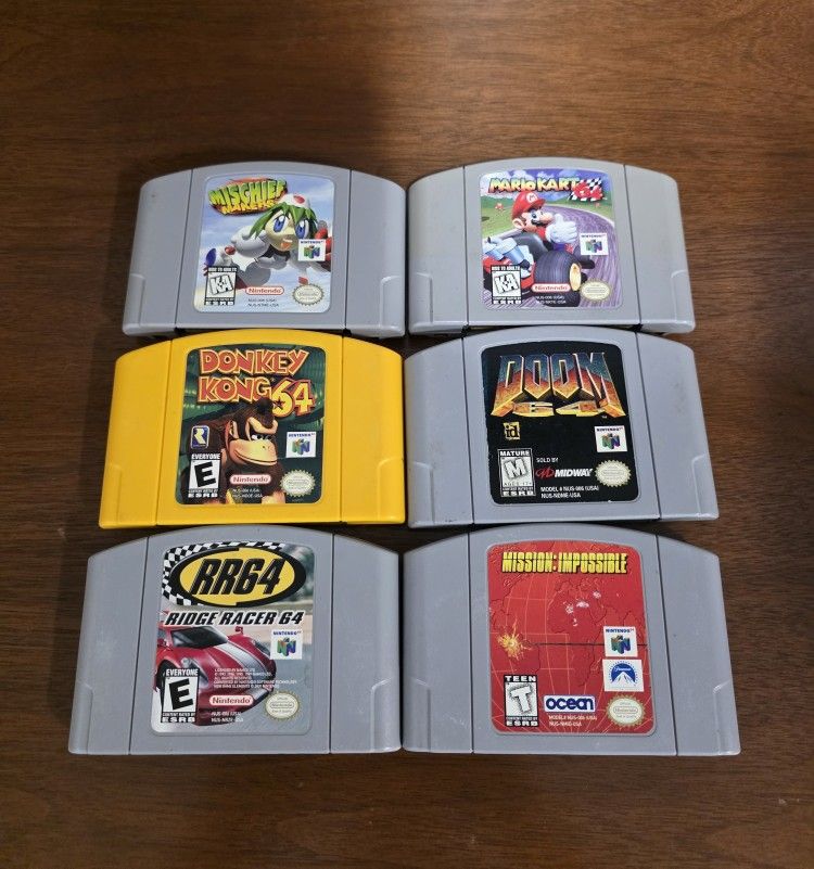 Nintendo 64 N64 Video Games Mischief Makers, Donkey Kong, Doom, etc.