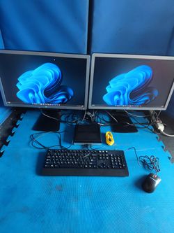 $200 Firm, Yes, It's Available, HP Elitedesk Dual Monitor Workstation, AMD Ryzen 5 Pro 3400g, Vega 11 Graphics, 8gb Ram, 120 Gb SSD, Wifi, W11 Pro