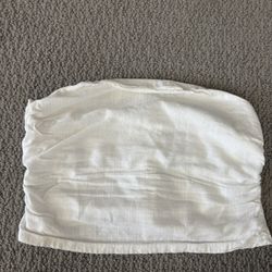 White Zip up tube top 
