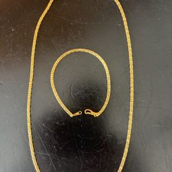 14K Gold Plated Necklace & Bracelet