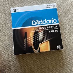 D’Addario Acoustic Guitar Strings 12-53