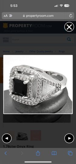 1.78ctw Man-made Onyx & White Topaz Ring Size 7 Ring NEW