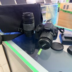 Canon EOS rebel T5 DSLR Camera comes with two lenses charger and camera bag - Very Good Condition 