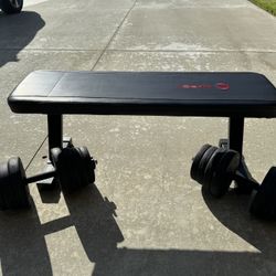 Flat Bench & Adjustable Dumbbells In Great Shape!