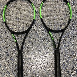 Two Wilson Blade 98L v6 4 1/8 black Rackets # 5223
