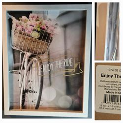 Beautiful Enjoy The Ride Framed Print With Shadow Box Design And Gold Embellishments