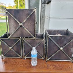 Melrose square metal planter