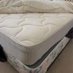 Queen bed and with adjustable king to queen bed frame