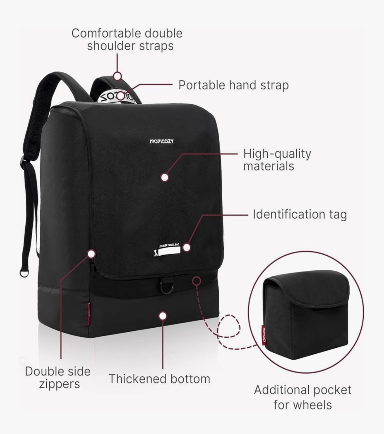 Momcozy Stroller Travel Bag for Airplane | Fit Most Brand