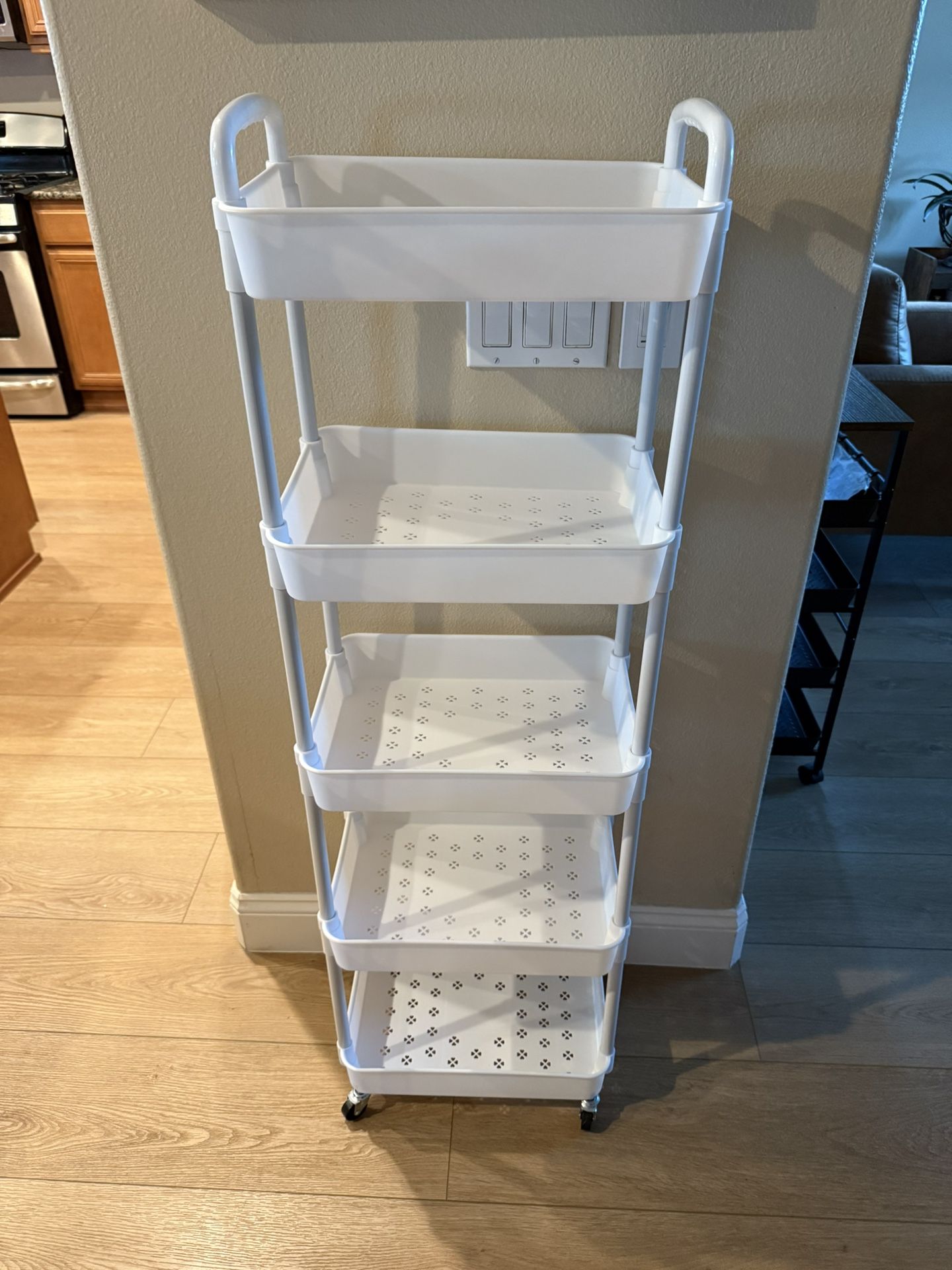 54” 5-Tier Plastic Rolling Utility Cart