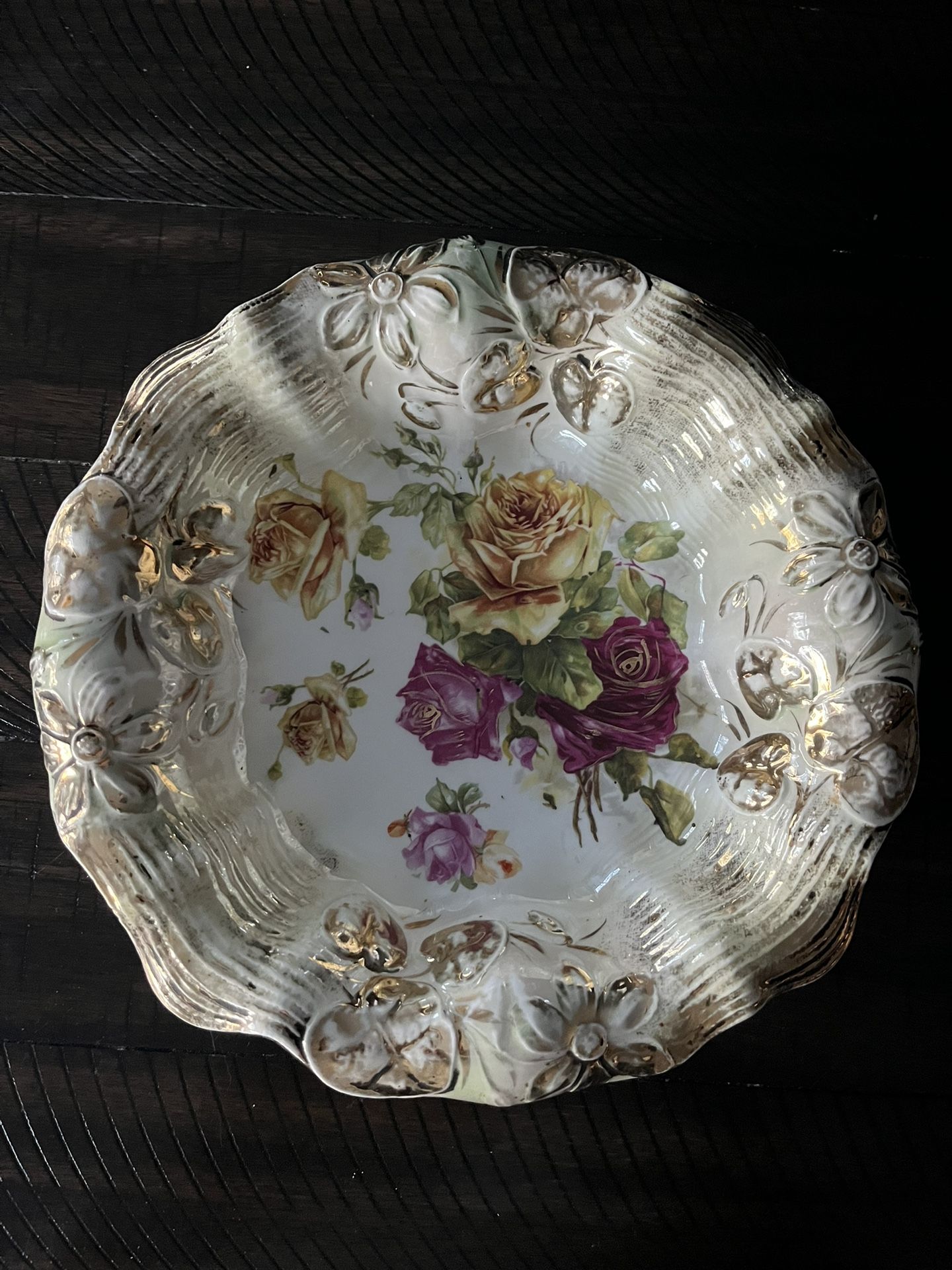 Vintage Porcelain Bowl- Gold Rimmed