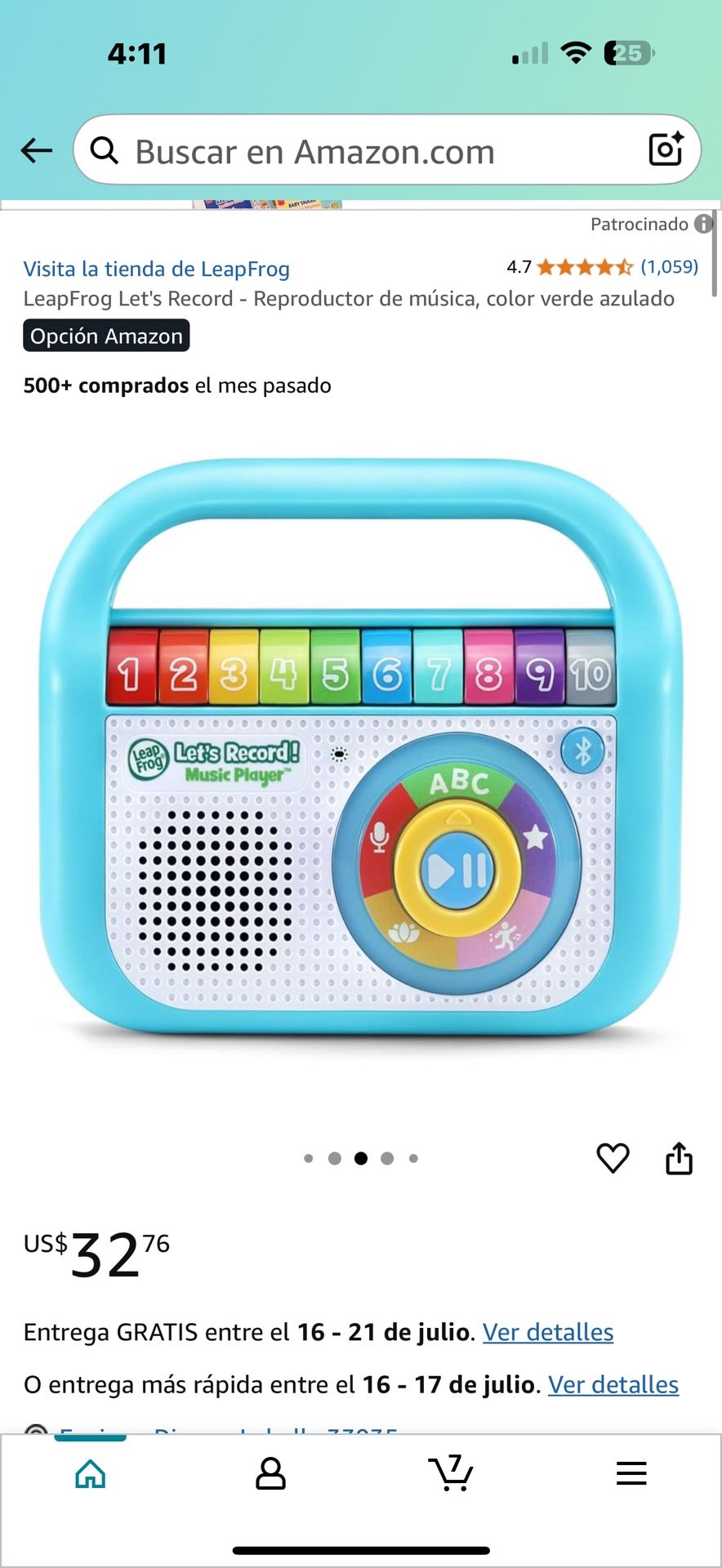 🎵 LeapFrog Let’s Record – Reproductor de Música / Music Player para Niños( Labelle - Immokalee)