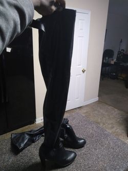 Thigh high leather boots