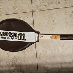 Wilson The Jack Kramer Autograph Wooden Tennis Racket with pro staff Cover
