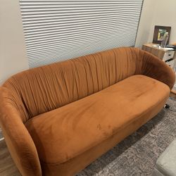 Rust Velvet Couch