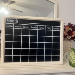 Chalk Board Calendar With Wooden Frame 