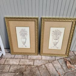 2 Vintage Vases Framed Print