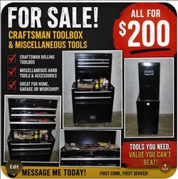 Craftsman double deck tool box Plus misc.