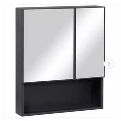 Kleankin Wall-Mounted Medicine Cabinet, Black, 834-550V00BK
