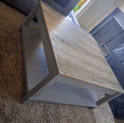 Rustic Wood and Grey Square Coffee Table