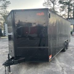 8.5x20ft Enclosed Vnose Trailer Black Out Special Car Truck Motorcycle Bike Hauler ATV SXS RZR UTV Traveling Moving Storage Cargo