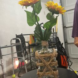 Glass Bottles With Flowers