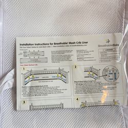 Breathable mesh crib liner