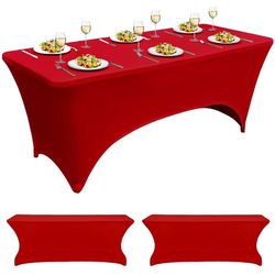 6ft Red Spandex Tablecloth 