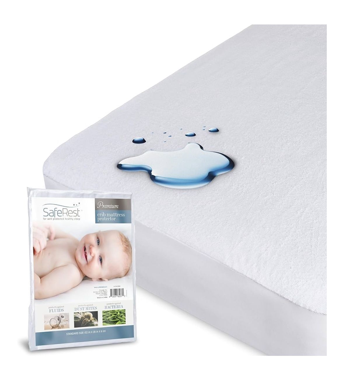 SafeRest Premium Crib Mattress Protector — Set of three