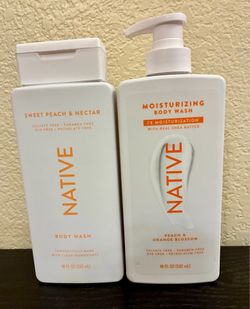 $14- 2 new Native peach body wash