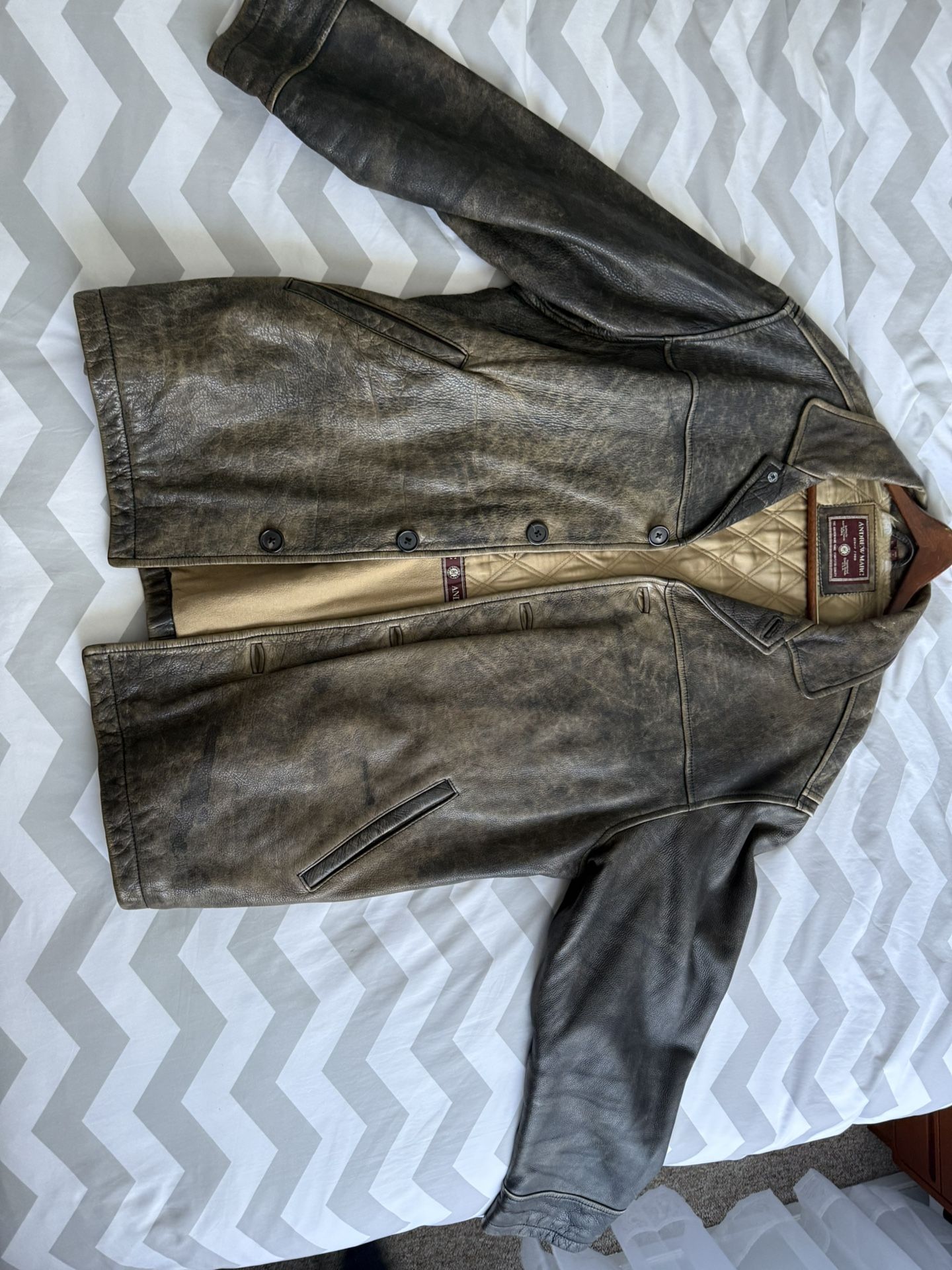 🧥 Men’s Andrew Marc Vintage Leather Jacket – XL – Distressed Finish – $1000  (Pick Up Only) 