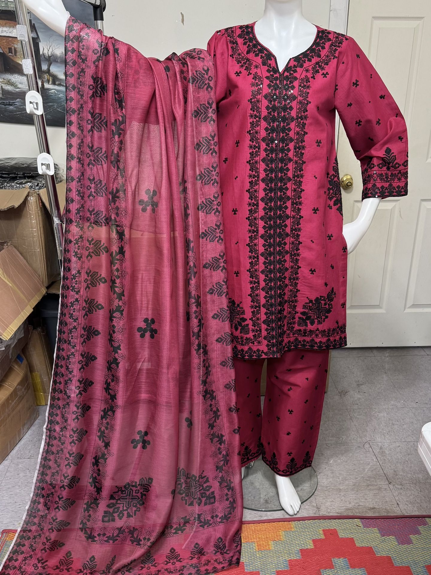 Pakistani Cotton Embroidered Dress