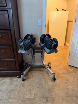 Bowflex 552 dumbbells with stand