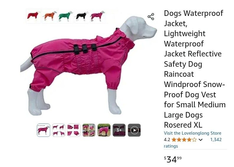 NEW* Dog Lightweight Raincoat (XL)