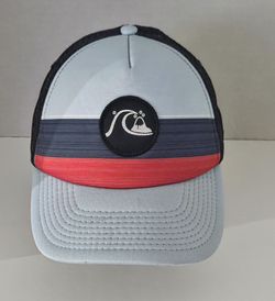 Quiksilver hat black/Blue/Red /Light Blue adjustable snapback Size 55 Cm