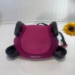 Graco Backless Pink Booster Seat with two cup holders