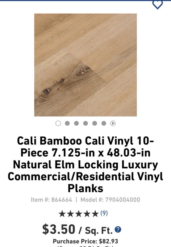 Cali Bamboo Natural Elm Wide Click Vinyl Flooring