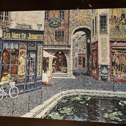 Mega puzzles French City Scene 1500 Pc Puzzle (all Pieces Accounted For)