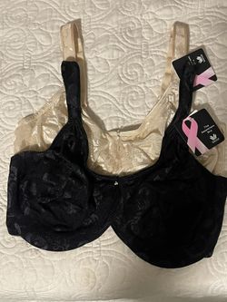 LOT OF 2-WACOAL Beige & Black Awareness Seamless Underwire Bra #85567 SIZE 40DDD