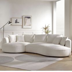 125" Couch Sectional Couches for Living Room CloudCouch L ShapedCouch Modern Sectional Sofa CreamCouch CurvedCouches BoucleSofa LuxurySofa for Bedroom