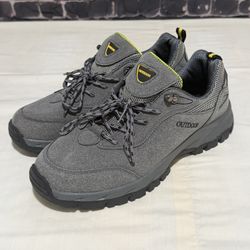 Men’s Outdoor Hiking Shoes Size 10 Gray Trail Walking Sneakers Lace Up E1530