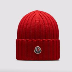 Red Moncler Beanie Ships In 1 Day