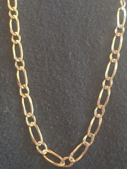 14k solid gold tested fancy chain 5mm long 26" grams 12.2