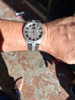 Watch diamond oniss paris mans watch silver