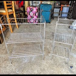 Set of 2 heavy metal storage shelf 