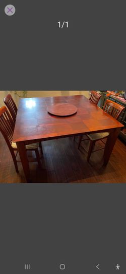 Wooden Table With Four Chairs