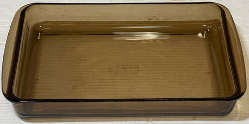 2 Qt Pyrex Corning 232-R Amber Brown Glass Casserole Baking Dish 11" x 7" x 1.5"